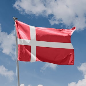 Flag of Denmark | Unique Design Print | High Quality Materials | Size - 3x5 Ft / 90x150 cm | Made in EU
