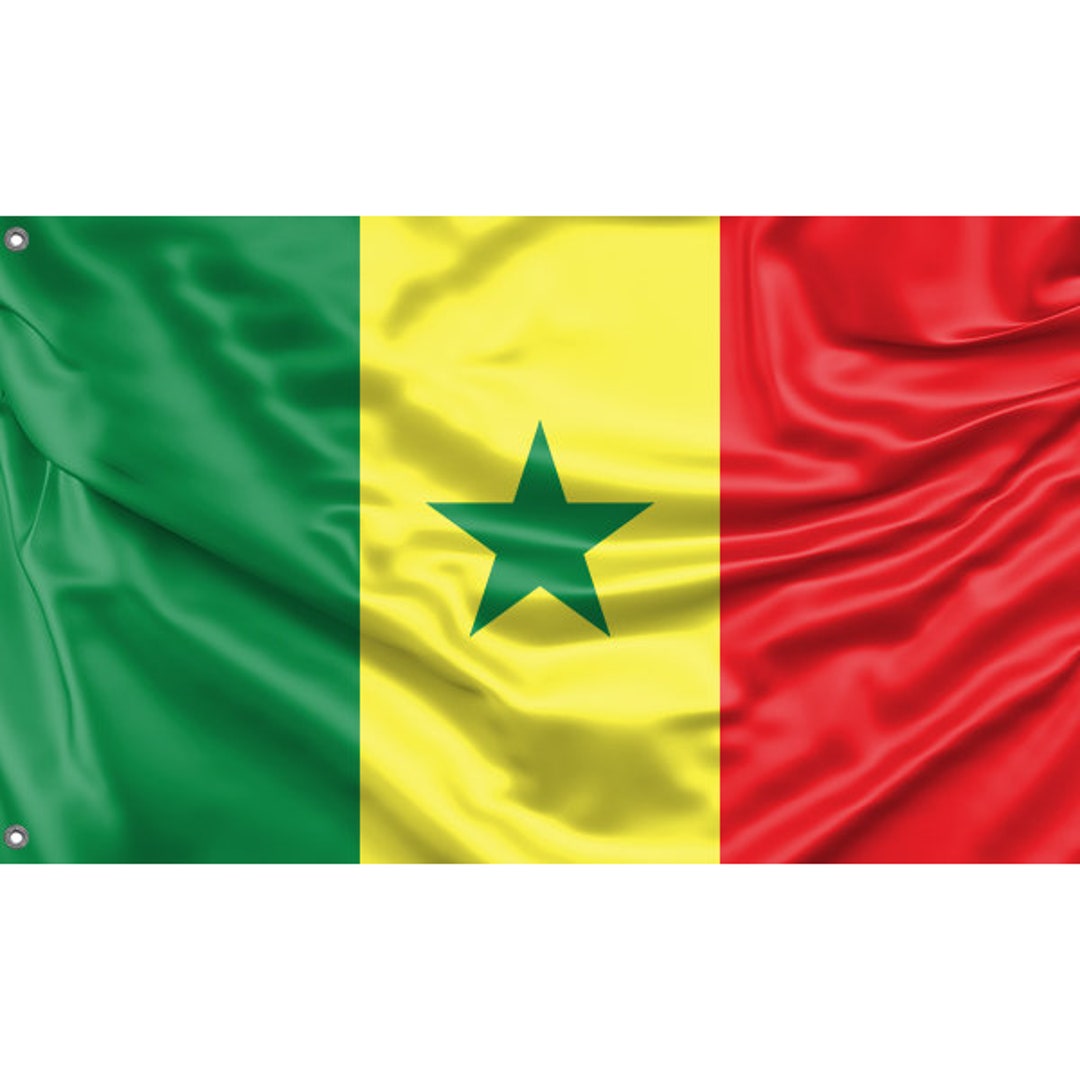 Senegal Flag Unique Design Print Hiqh Quality Materials Size 3x5 Ft /  90x150 Cm Made in EU 