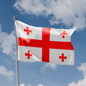 Flag of Georgia | Unique Design Print | High Quality Materials | Size - 3x5 Ft / 90x150 cm | Made in EU