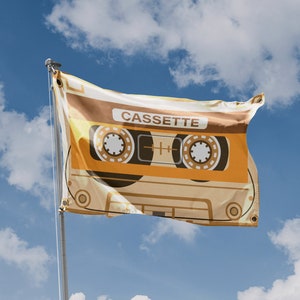 Old School Casette Flag Unique Print, 3x5 Ft / 90x150 cm size, EU Made