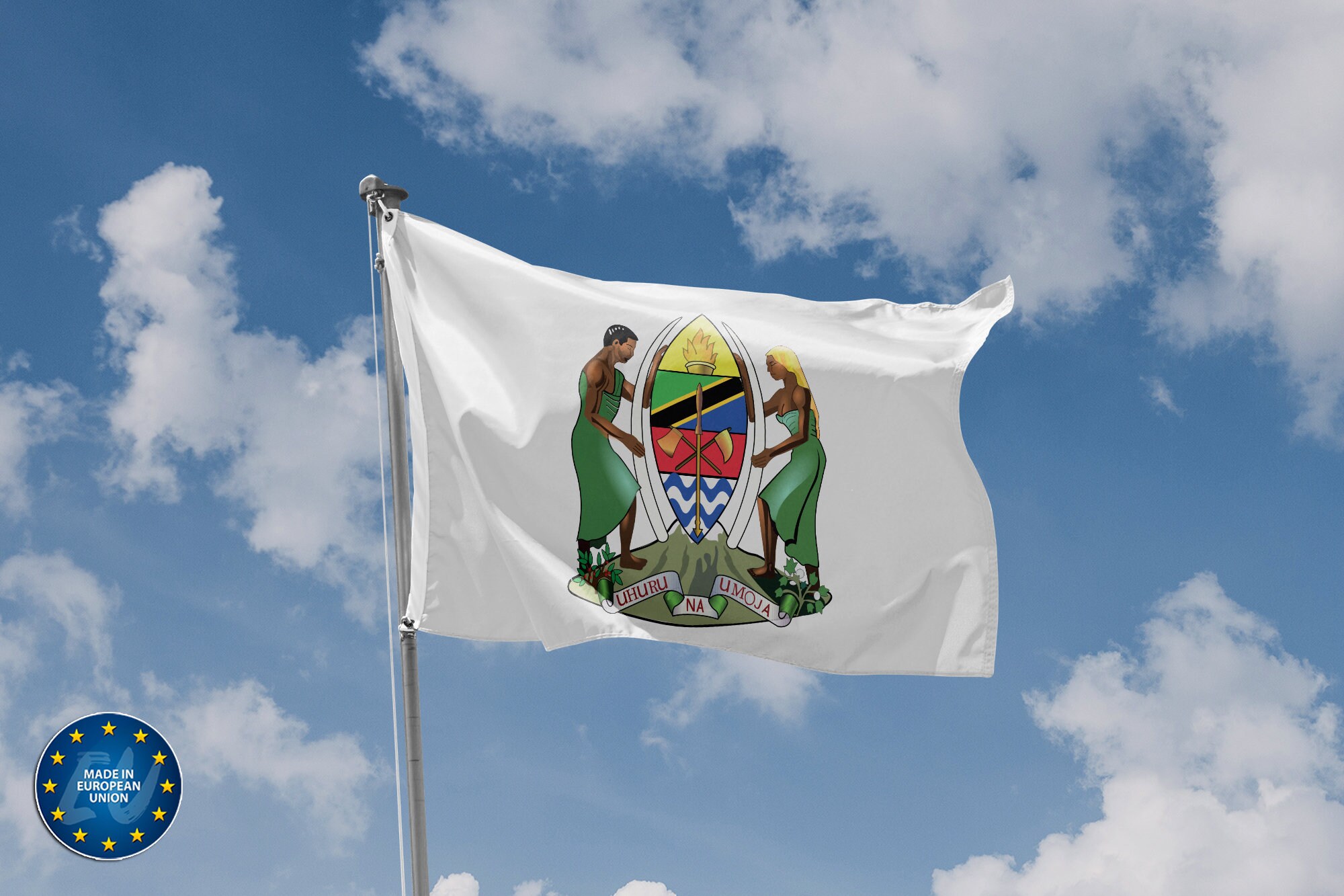 Tanzania National Emblem Flag | Unique Design Print | Hiqh Quality Materials | 5 Sizes | Made in EU