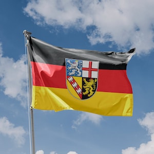Saarland, Germany Flag | Unique Design Print | High Quality Materials | Size - 3x5 Ft / 90x150 cm | Made in EU