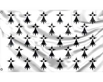 Drapeau De La Province De Bretagne Flag | Unique Design Print | High Quality Materials | Size - 3x5 Ft / 90x150 cm | Made in EU