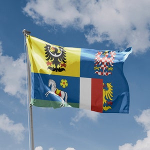 Moravian-Silesian Region, Czech Republic Flag | Unique Design Print | High Quality Materials | 5 Sizes | Made in EU