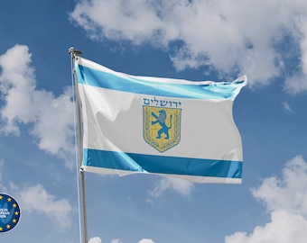 Flag of Jerusalem, Israel | Unique Design Print | High Quality Materials | 5 sizes | Made in EU