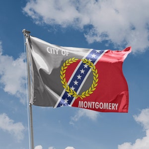 Montgomery Flag, Alabama USA | Unique Design Print | Hiqh Quality Materials | Size - 3x5 Ft / 90x150 cm | Made in EU