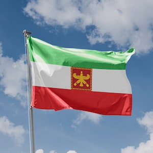 シャーバズ付きイラン国旗 | ユニークなデザインプリント | 高品質素材 | 5 サイズ | EU 製