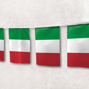 Italy Flag Garland | Unique Design Home Decor | High Quality Materials and Print | Made in EU