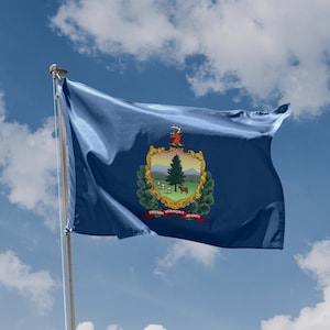 Flaga Vermont (USA), Wyjątkowy wydruk, 3 x 5 stóp / 90 x 150 cm, Wyprodukowano w UE