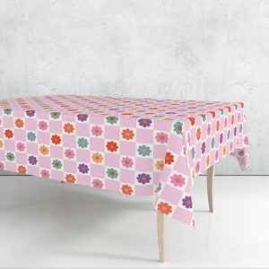 Flowery Chess Design Tablecloth | Unique Design Table Decor | High Quality Textile and Print | Made in EU