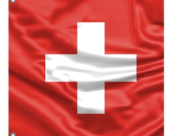 Switzerland Square Flag | Unique Design Print | High Quality Materials | Size - 3x3 Ft / 90x90 cm | Made in EU