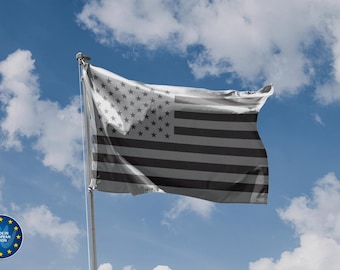 Schwarze USA Flagge | Einzigartiges Design Druck | Hochwertige Materialien | 5 Größen | Hergestellt in der EU