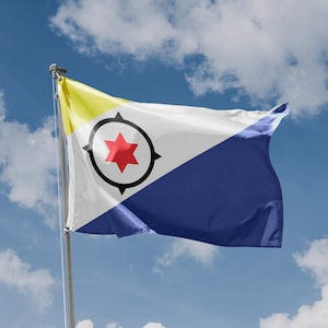 Bonaire Flag | Unique Design Print | High Quality Materials | Size - 3x5 Ft / 90x150 cm | Made in EU