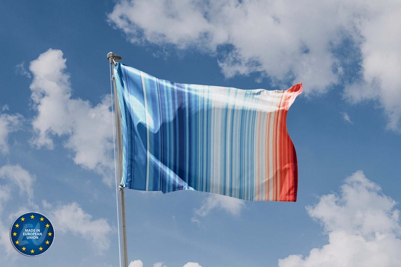 Temperature Rise Flag Global Climate Warming Stripes Flag | Unique Design Print | High ...