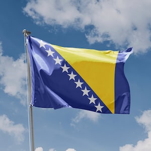 Flagge von Bosnien und Herzegowina | Einzigartiges Design Druck | Hochwertige Materialien | Größe - 90 x 150 cm | Hergestellt in der EU