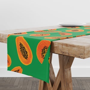 Table Runner Papaya | Unique Design Table Decor | High Quality Textile and Print | Made in EU