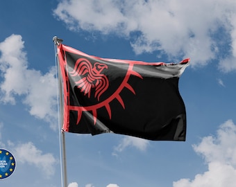 Bandeira Viking do Corvo Negro | Impressão de design exclusivo | Materiais de qualidade Hiqh | 5 tamanhos | Fabricado na UE