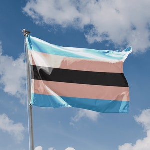 Black Transgender Pride Flag Unique Print, 3x5 Ft / 90x150 cm size, EU Made