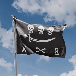 Bandeira de pirata de Jean Thomas Dulaein | Impressão de design exclusivo | Materiais de alta qualidade | 5 tamanhos | Fabricado na UE