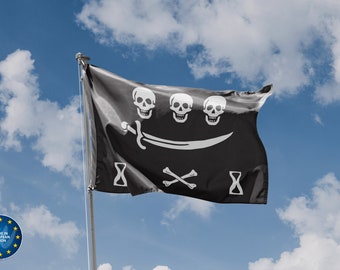Bandiera Pirata Thomas Tew Con Spada Cutlass 12x18 Poliestere - Striscione Pennant