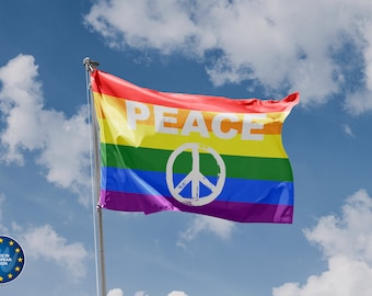 AZ FLAG Bandiera Arcobaleno Simbolo Pace 90x60cm - Bandiera Gay - Rainbow Flag 60 x 90 cm