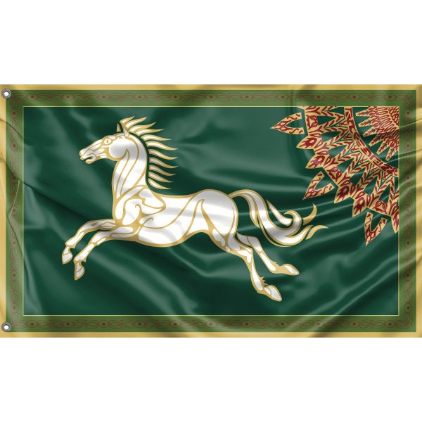 Bandera de Rohan Horse / Impresión de diseño único / Materiales de alta calidad / Tamaño - 3x5 Ft / 90x150 cm / Hecho en la UE
