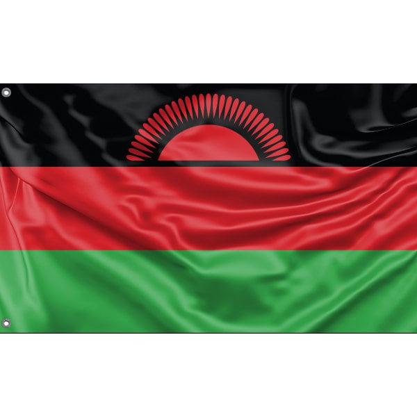 2 Stück Malawische Flagge Vinyl-Aufkleber - 7,5 X 5 Cm - Wetterfest Laminiert - Für Auto, Fenster, Helm & Mehr