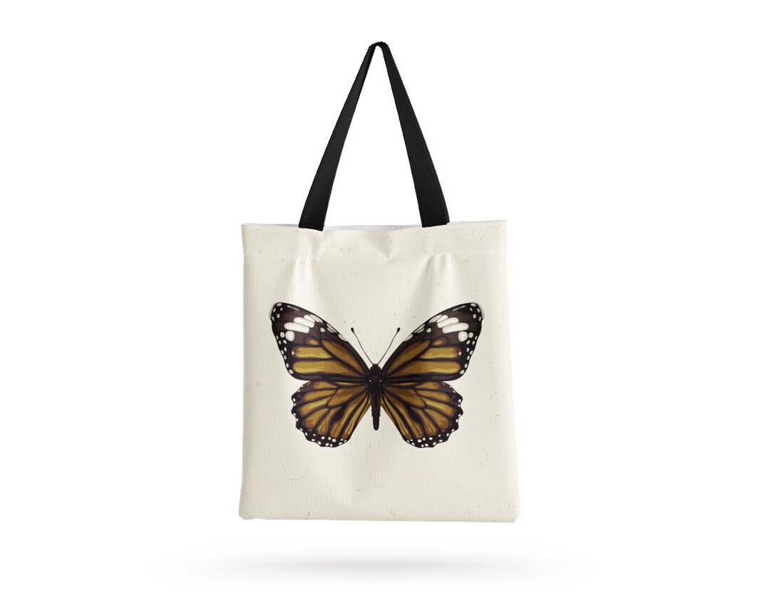 Butterfly With Brown Details Design Tote Bag Handmade - Etsy