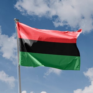Panafrikanische Flagge | Einzigartiges Design Druck | Hochwertige Materialien | Größe - 90 x 150 cm | Hergestellt in der EU