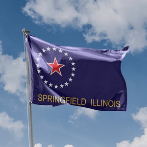 Springfield Flag, Illinois USA | Unique Design Print | Hiqh Quality Materials | Size - 3x5 Ft / 90x150 cm | Made in EU