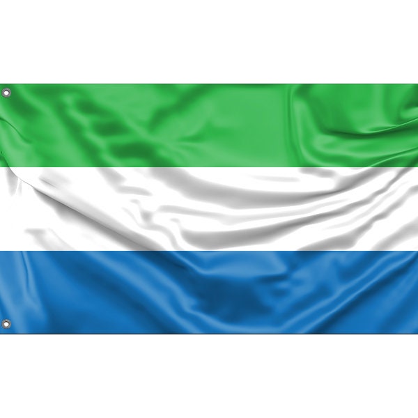 Flag of Sierra Leone | Unique Design Print | High Quality Materials | Size - 3x5 Ft / 90x150 cm | Made in EU