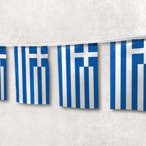 Ghirlanda con bandiera della Grecia / Decorazione per la casa dal design unico / Materiali e stampa di alta qualità / Prodotto in UE
