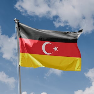 German Turks Flag | Unique Design Print | High Quality Materials | 5 Sizes | Made in EU