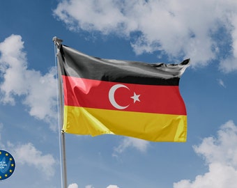 German Turks Flag | Unique Design Print | High Quality Materials | 5 Sizes | Made in EU