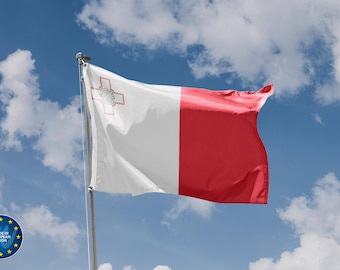 Drapeau de Malte | Impression de conception unique | Matériaux de haute qualité | 5 tailles | Fabriqué dans l'UE