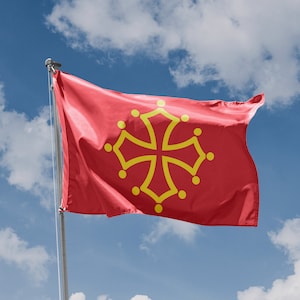 Toulouse, France Flag | Unique Design Print | High Quality Materials | Size - 3x5 Ft / 90x150 cm | Made in EU