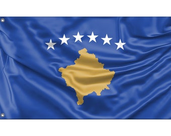 Flag of Kosovo | Unique Design Print | High Quality Materials | Size - 3x5 Ft / 90x150 cm | Made in EU