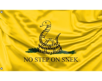 Gadsden No Step on Snake Flag | Unique Design Print | Hiqh Quality Materials | Size - 3x5 Ft / 90x150 cm | Made in EU