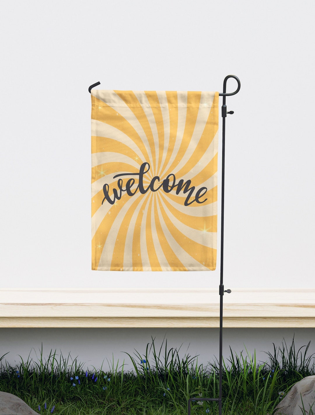 in Vintage Yellow Garden Flag Size 12 X 18 Double Sided Unique