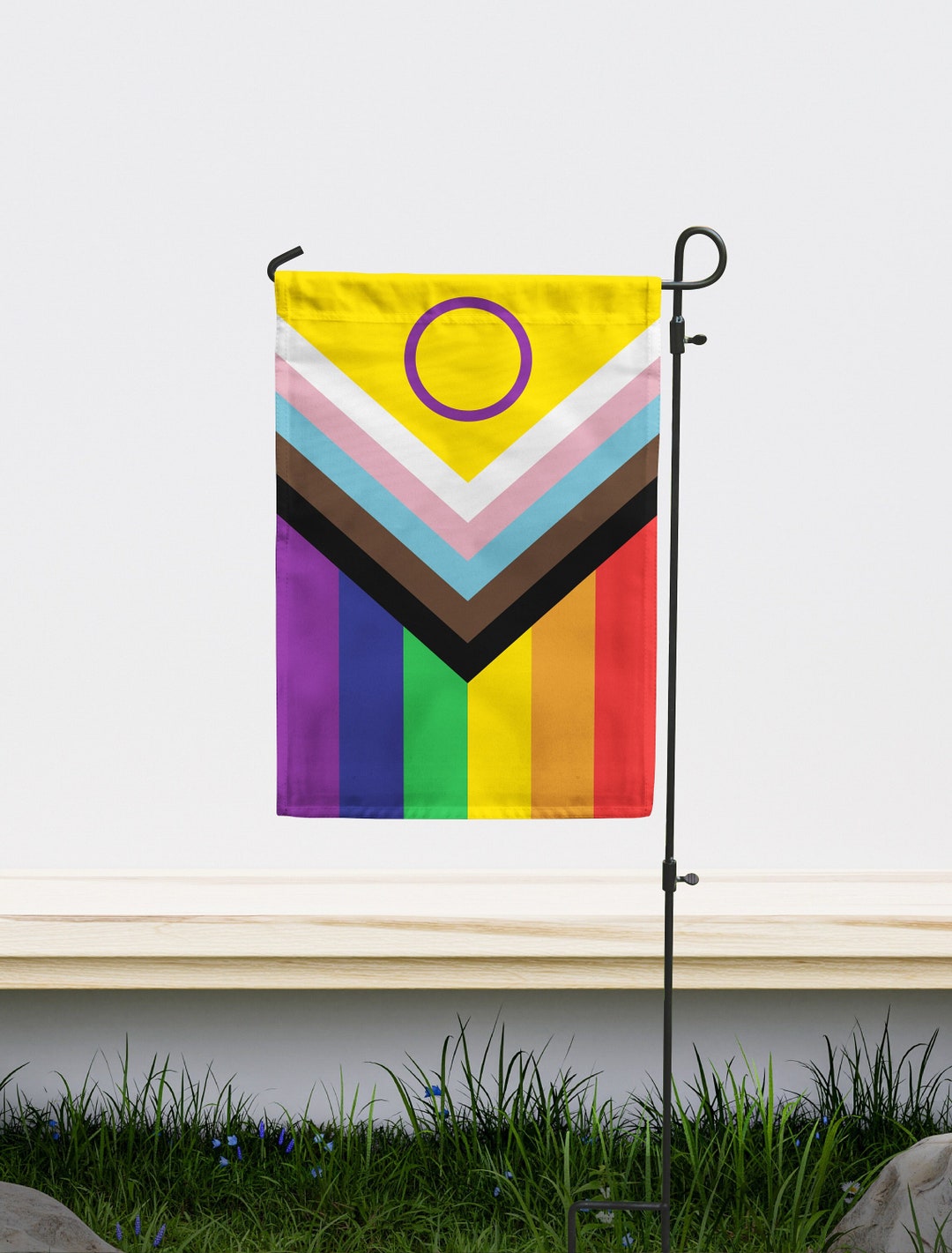Intersex Inclusive Progress Pride Garden Flag | Size - 12" X 18 ...