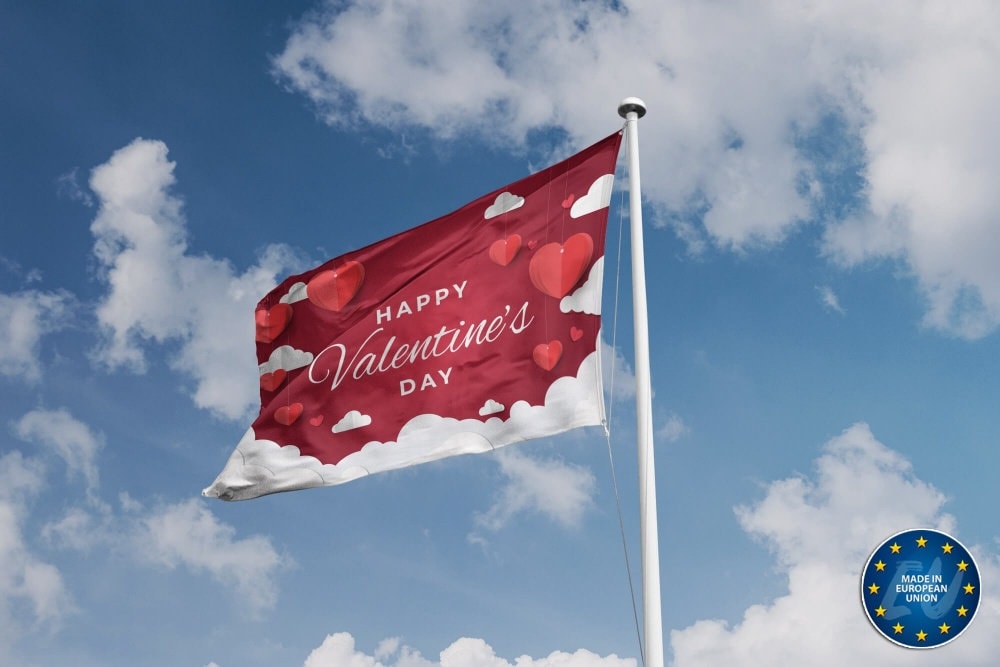 Saint Valentine's Day Flag II Unique Print, 3x5 Ft / 90x150 Cm