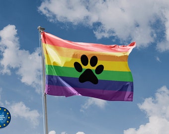 Furry Rainbow Pride Flag | Unique Design Print | High Quality Materials | 5 Sizes | Made in EU