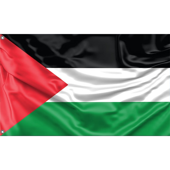 Drapeau de la Palestine de 3x5 pieds, Drapeau du pays de la Palestine avec  un poing libre, résistant à la décoloration, grand drapeau national  palestinien avec des anneaux en laiton colorés 