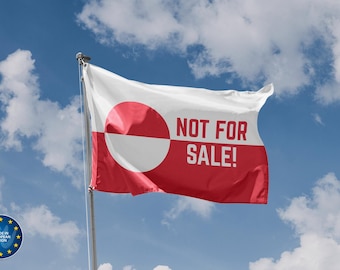 Greenland Not For Sale Flag | Unique Design Print | High Quality Materials | Size - 3x5 Ft / 90x150 cm | Made in EU