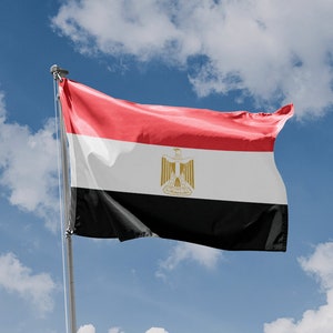 Egypt Flag | Unique Design Print | High Quality Materials | Size - 3x5 Ft / 90x150 cm | Made in EU