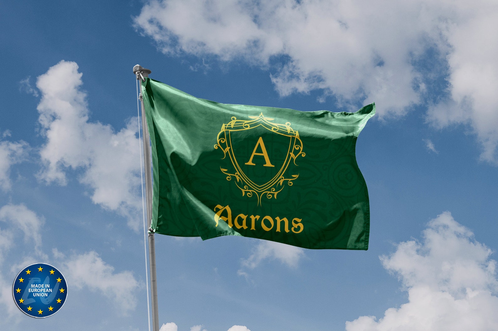 Personalized Custom Flag With Family Name In Coat Of Arms Etsy