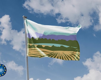Monkton, Vermont Flag | Unique Design Print | High Quality Materials | Size - 3x5 Ft / 90x150 cm | Made in EU