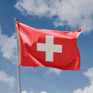 Flag of Switzerland | Unique Design Print | High Quality Materials | Size - 3x5 Ft / 90x150 cm | Made in EU