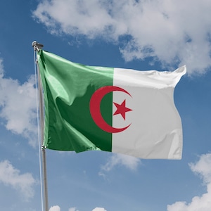 Peoples Democratic Republic of Algeria Flag | Unique Design Print | High Quality Materials | Size - 3x5 Ft / 90x150 cm | Made in EU
