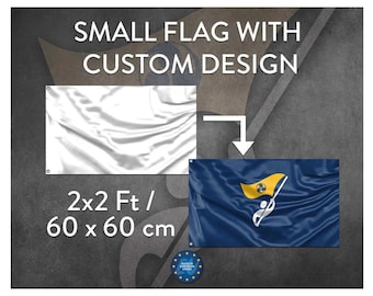 Small Custom Made Square Flag With Your Design Print | Unique Design Print | High Quality Materials | Size - 2x2 Ft / 60x60 cm | Made in EU